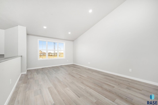 empty room with light wood-type flooring