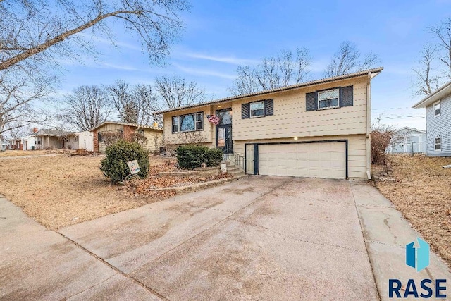 bi-level home with a garage