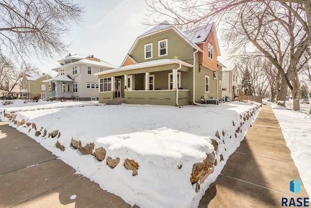 view of front of home featuring central AC