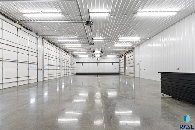 garage featuring metal wall