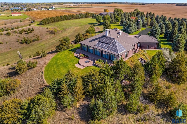 aerial view with a rural view