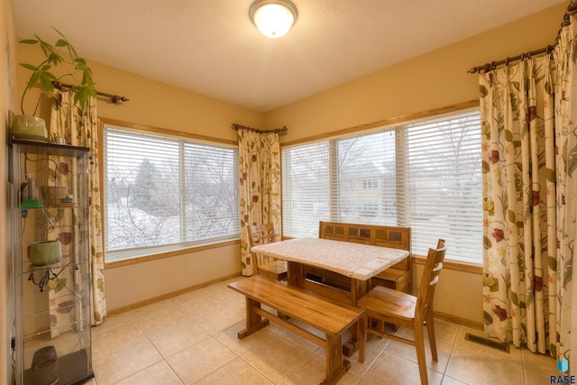 dining area with plenty of natural light, visible vents, and baseboards