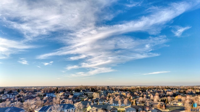 drone / aerial view with a residential view