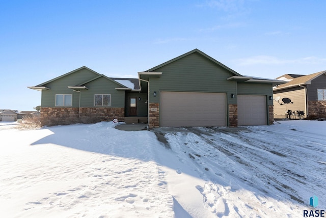 single story home with an attached garage