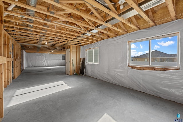 basement featuring visible vents