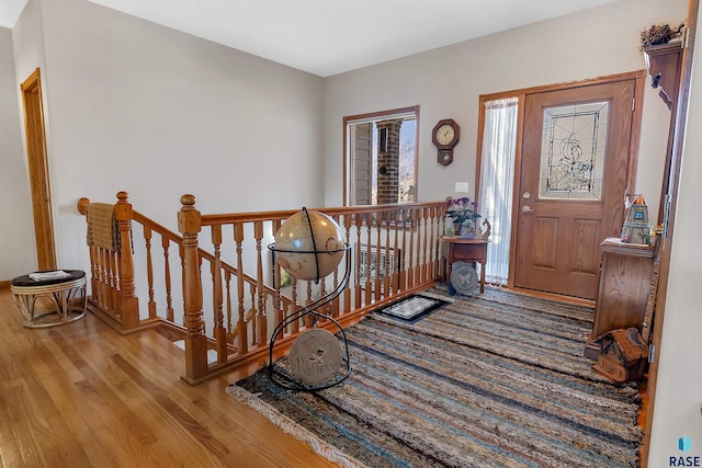 entrance foyer featuring wood finished floors