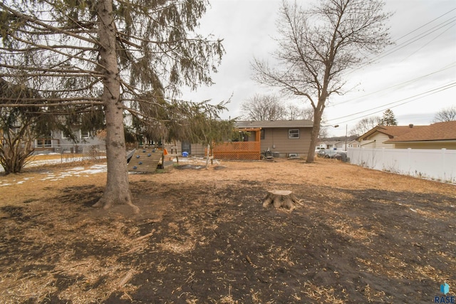 view of yard with fence