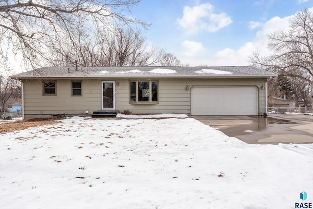 single story home with an attached garage