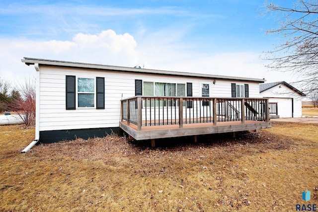 view of front of house with a wooden deck