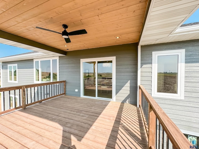 deck featuring ceiling fan