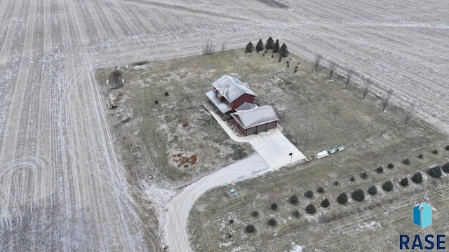 drone / aerial view featuring a rural view