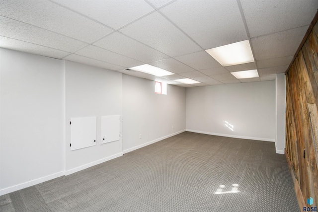 below grade area with carpet floors and baseboards