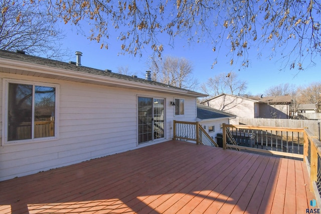 deck featuring fence