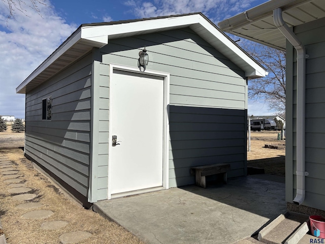 view of shed