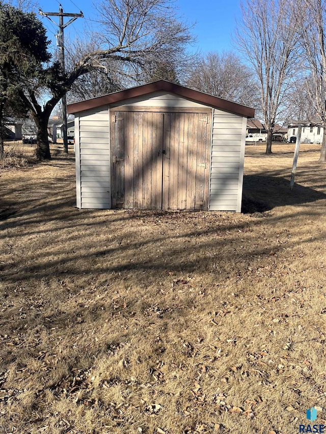 view of shed