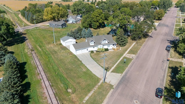 aerial view with a rural view