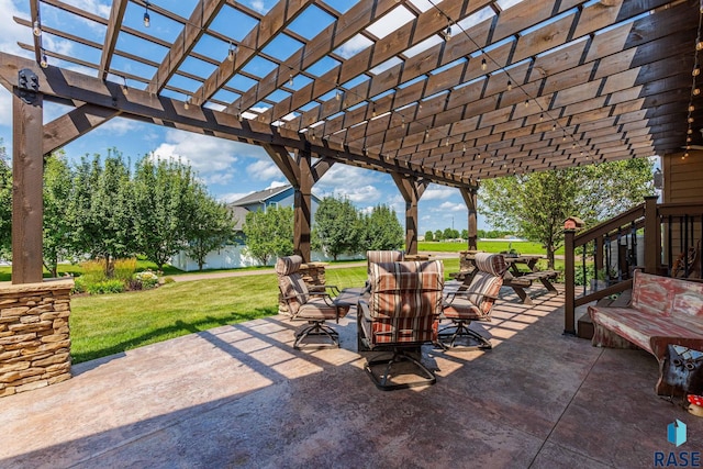 view of patio / terrace with a pergola