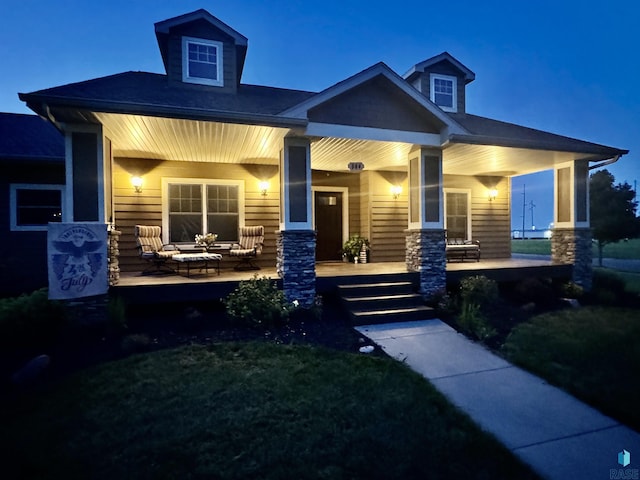 craftsman-style house with covered porch