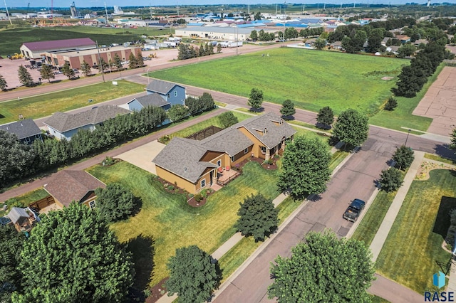 drone / aerial view with a residential view