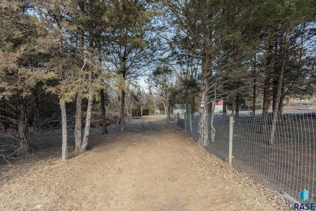 view of yard featuring fence