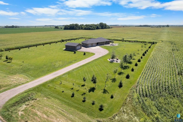 drone / aerial view featuring a rural view