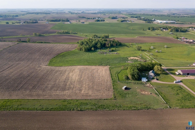 aerial view featuring a rural view