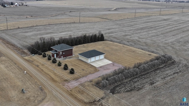 aerial view featuring a rural view