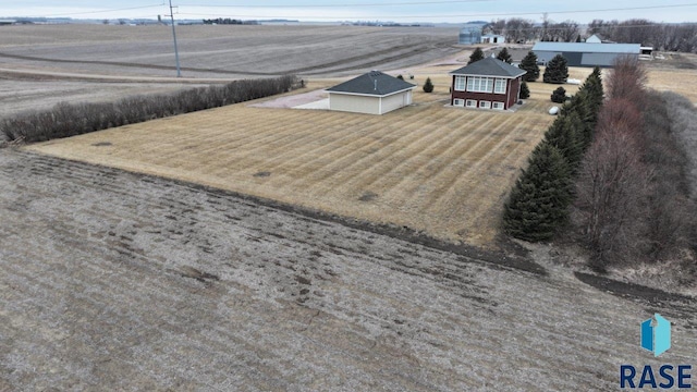 drone / aerial view with a rural view