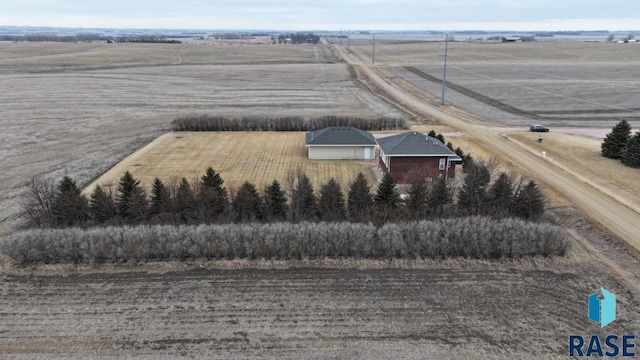 aerial view featuring a rural view