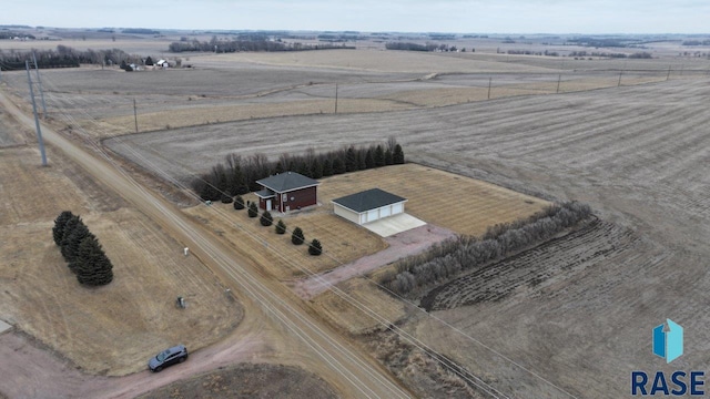 bird's eye view with a rural view