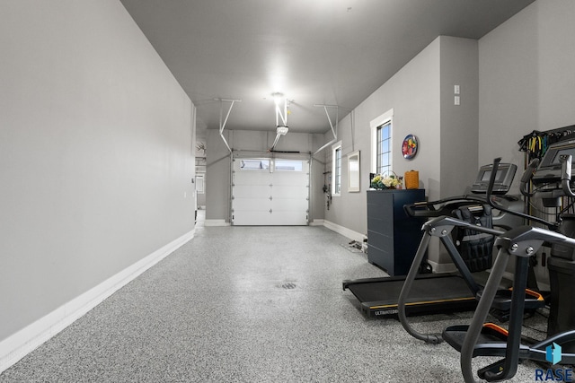 garage featuring baseboards