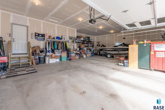 garage featuring a garage door opener