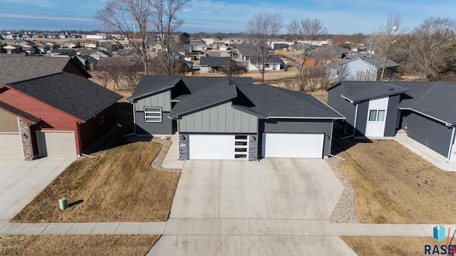 aerial view with a residential view