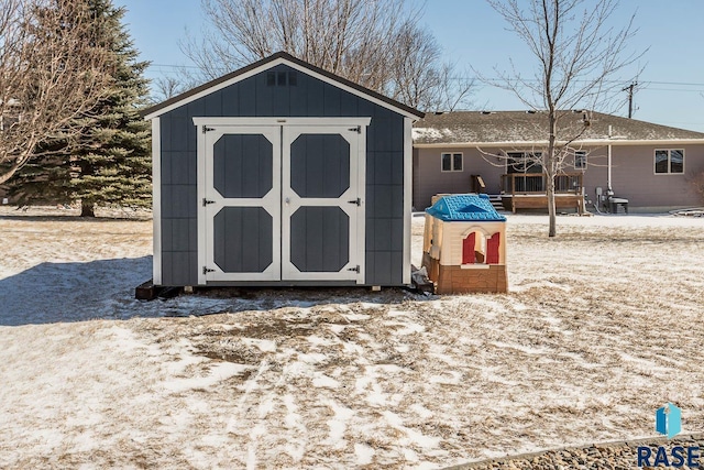 view of shed