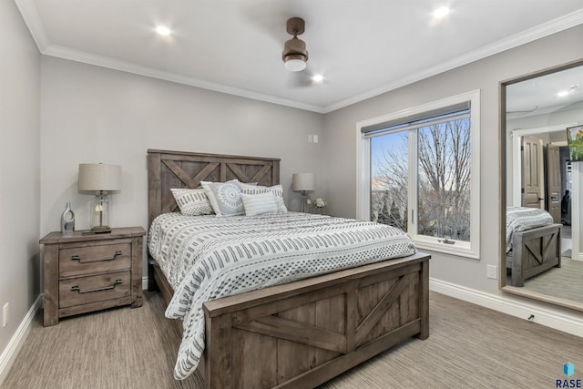 bedroom featuring baseboards and ornamental molding