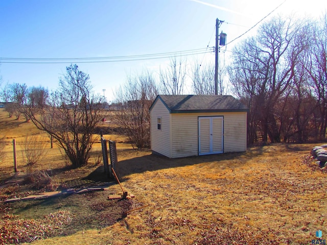 view of shed