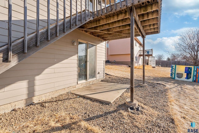 exterior space featuring fence