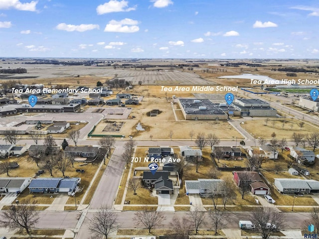 bird's eye view with a residential view