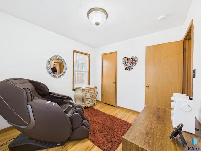 living room with wood finished floors