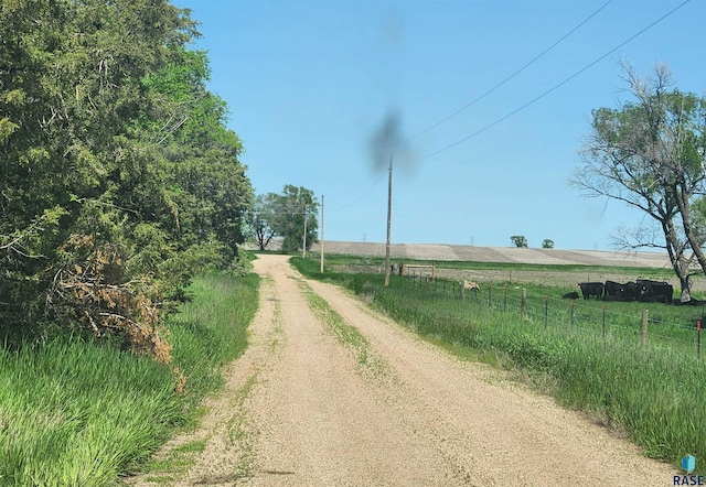 view of street with a rural view