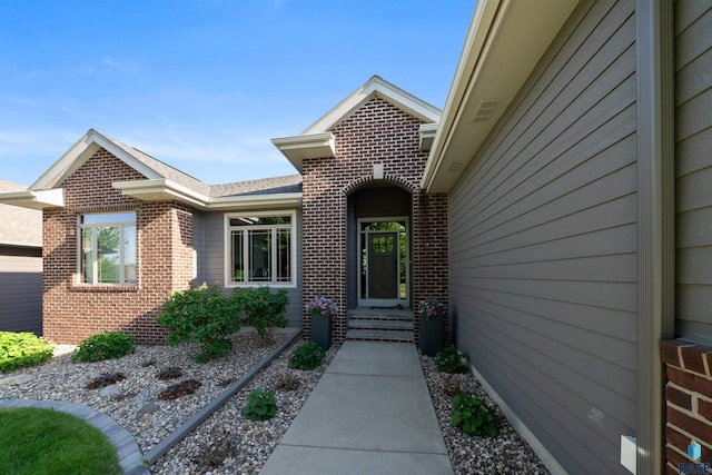 8709 E Palametto St, Sioux Falls, SD 57110 - property entrance with brick siding