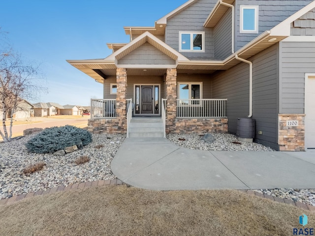 exterior space featuring covered porch