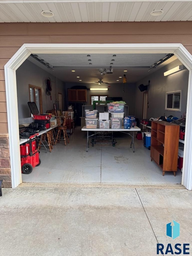 view of garage