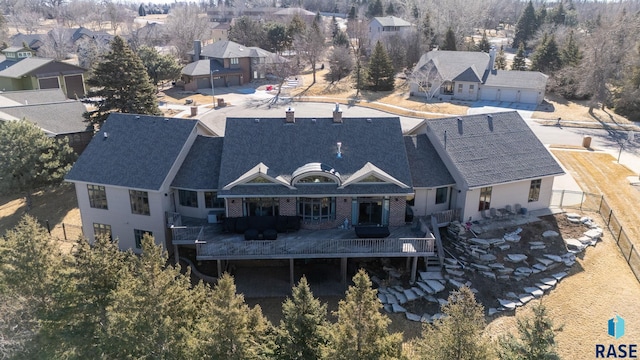 bird's eye view with a residential view