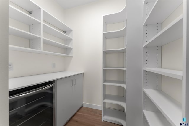 pantry featuring beverage cooler