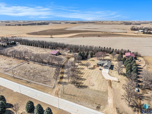 drone / aerial view with a rural view