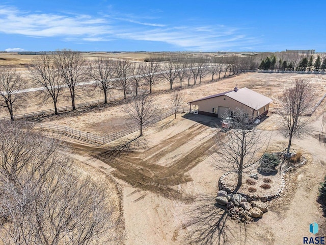 aerial view with a rural view