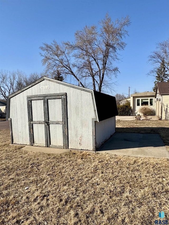 view of shed