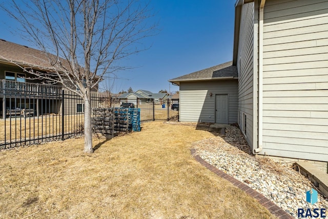 view of yard with fence