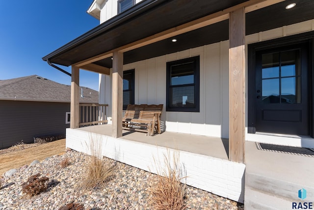 view of patio featuring covered porch